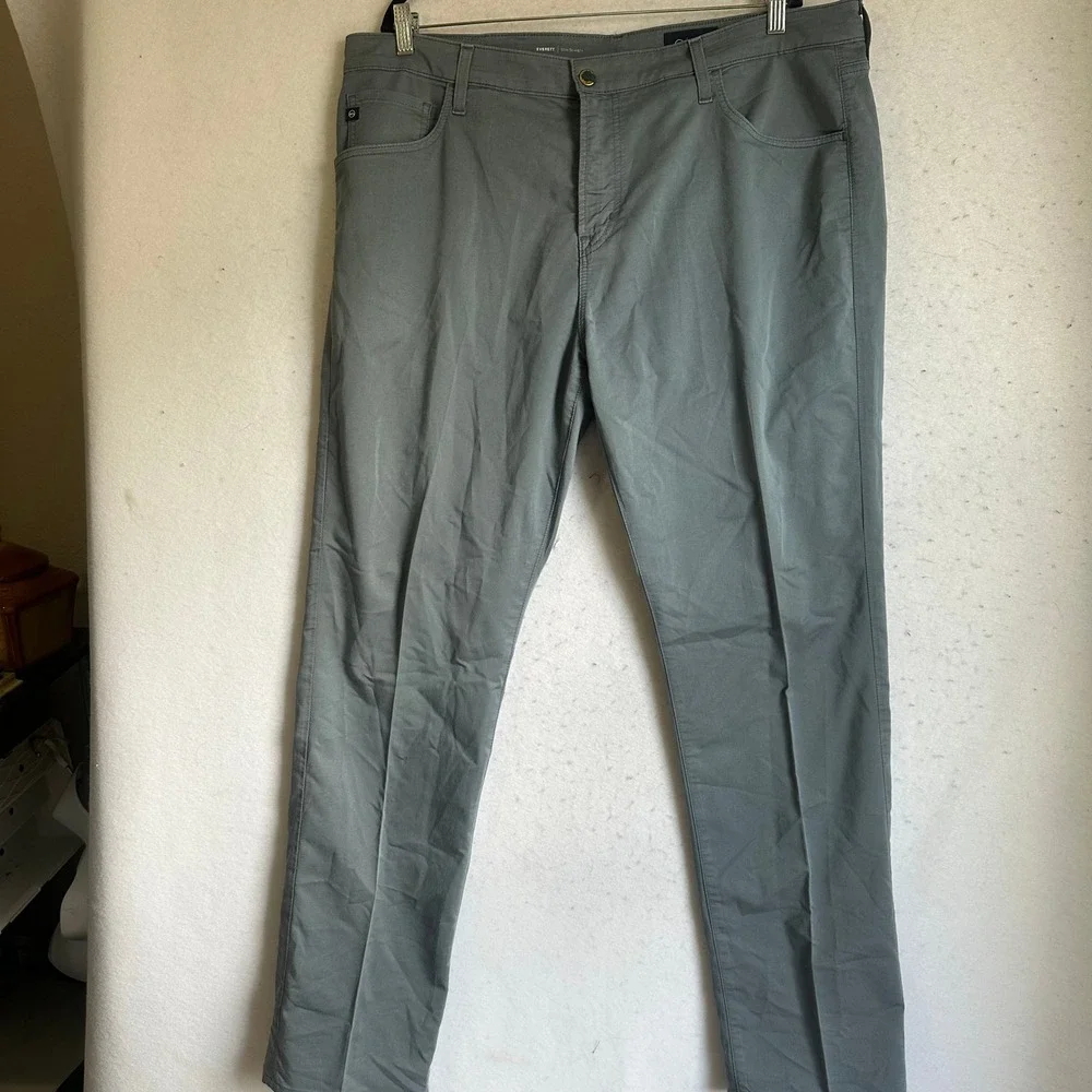 AG Adriano Goldschmied Everett Slim Straight Gray‎ Pants 40x32 Italian Fabric